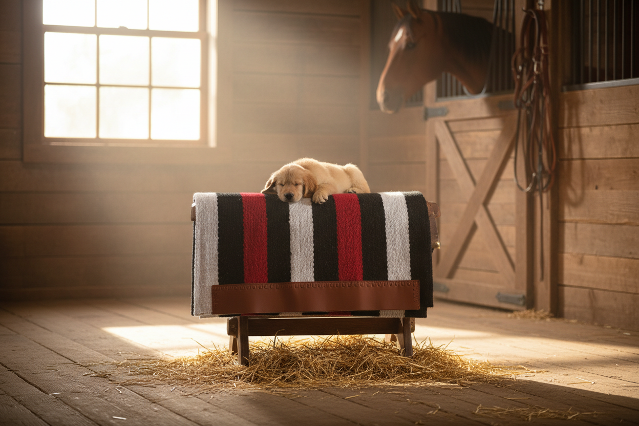 Professional's Choice Casa Zia Navajo Western Horse Saddle Blanket - 32" x 64" - 100% New Zealand Wool - Black/Crimson