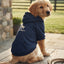 Lifestyle photo of Lovewally Dog Pet Hoodie Sweatshirt - Navy Blue Lightweight Cotton-Poly Blend Jacket - Multiple Sizes