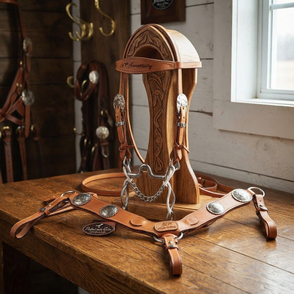 Lifestyle photo of Professional's Choice PC 50 Anniversary Headstall Set w/ Breast Collar