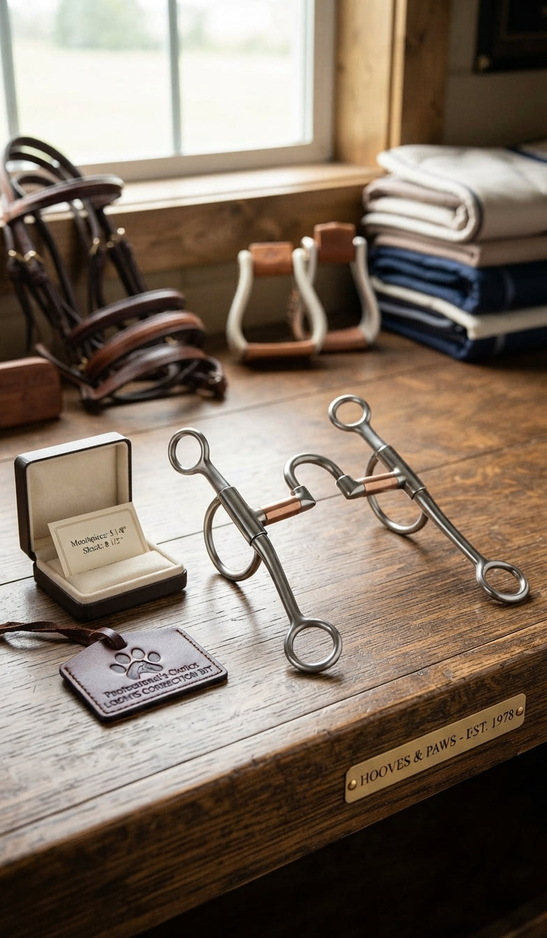Lifestyle photo of Professional's Choice Loomis Correction Silver Horse Bit - 5 1/8" Mouthpiece, 8 1/2" Shank
