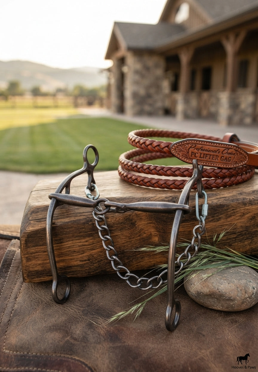 Lifestyle photo of Professional's Choice PC Lifter Gag Snaffle Bit - Sweet Iron Mouthpiece - Multiple Sizes