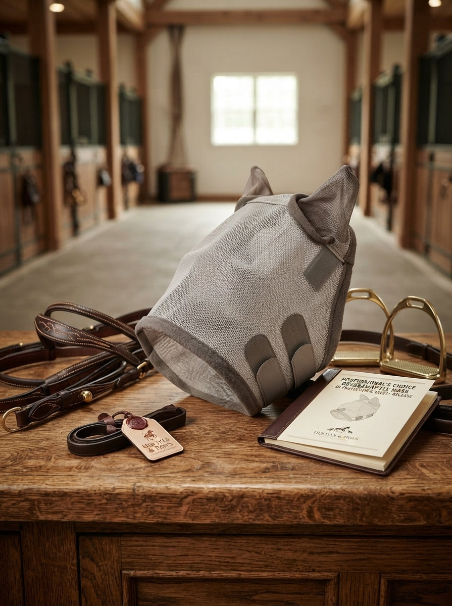 Lifestyle photo of Professional's Choice Breakaway Fly Mask - UV Protection & Safety Release