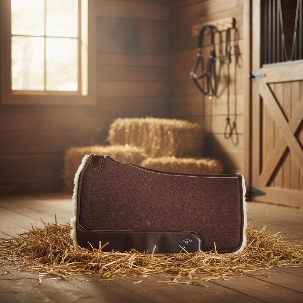 Professional's Choice ComfortFit Wool with Fleece Saddle Pad - Contoured Steam-Pressed Wool & Fleece Lining