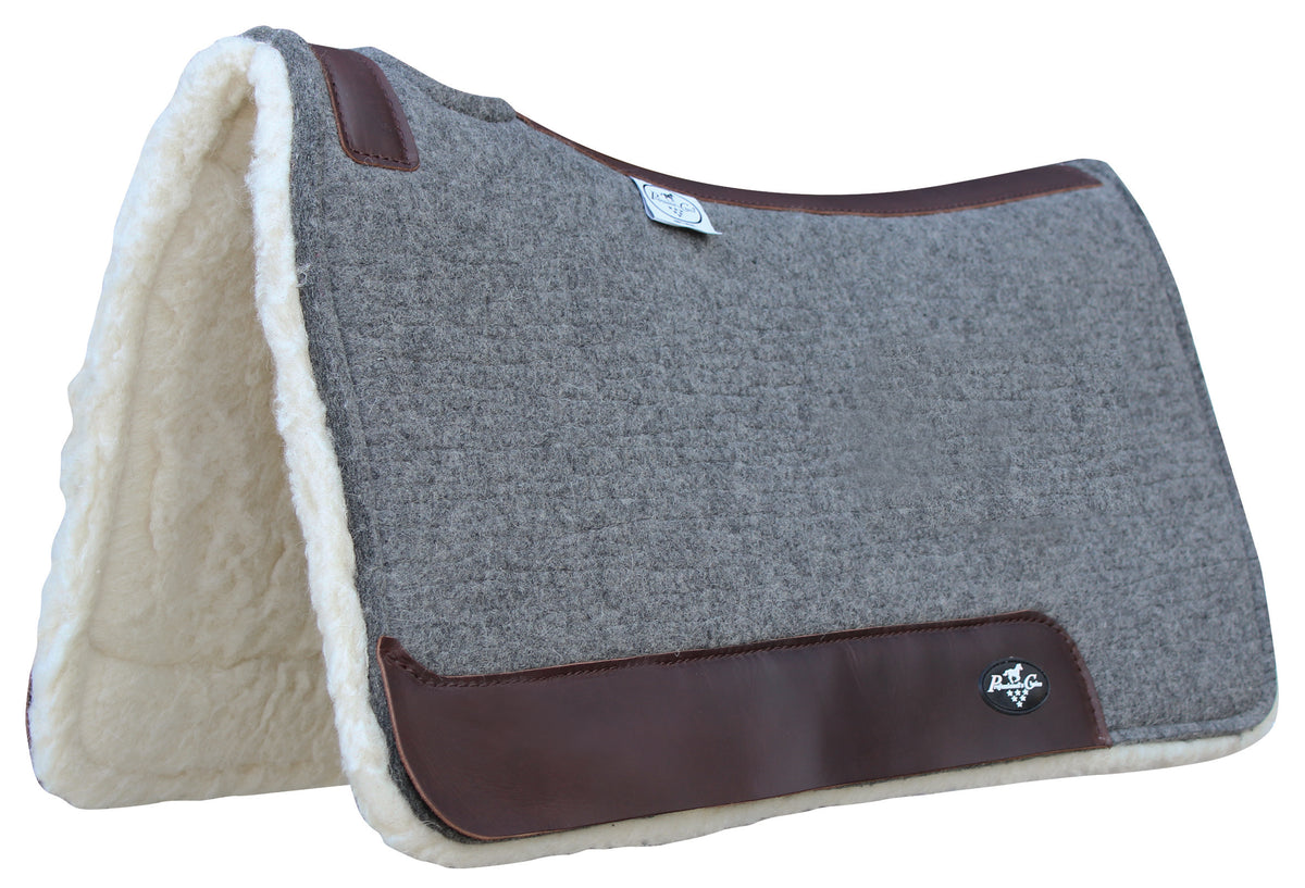 Professional's Choice ComfortFit Wool with Fleece Saddle Pad - Contoured Steam-Pressed Wool & Fleece Lining