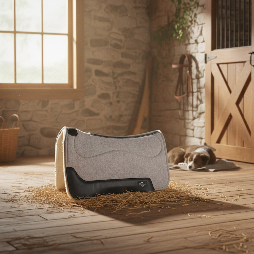 Professional's Choice Precision Relief Deluxe (DLX) Felt Barrel Racing Saddle Pad - 29" x 30" - 1 1/8" - Merino Lining
