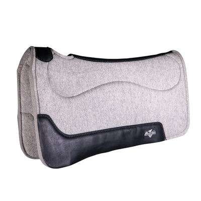 Precision Relief Wool Felt Barrel Saddle Pad - Contoured Shock-Absorbing Western Horse Pad