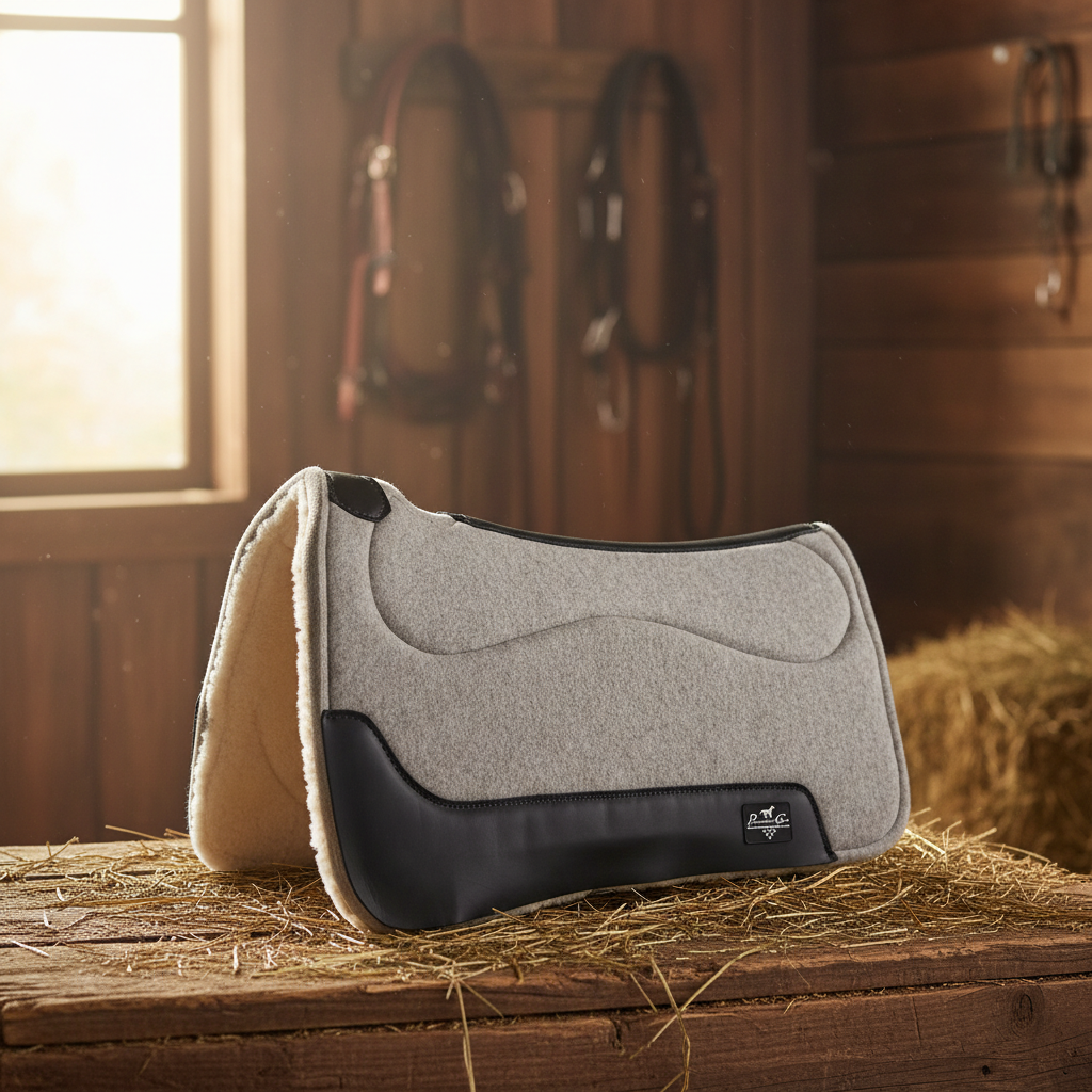 Professional's Choice Precision Relief Deluxe Felt Western Saddle Pad - Air Ride Orthopedic Wool - Multiple Sizes