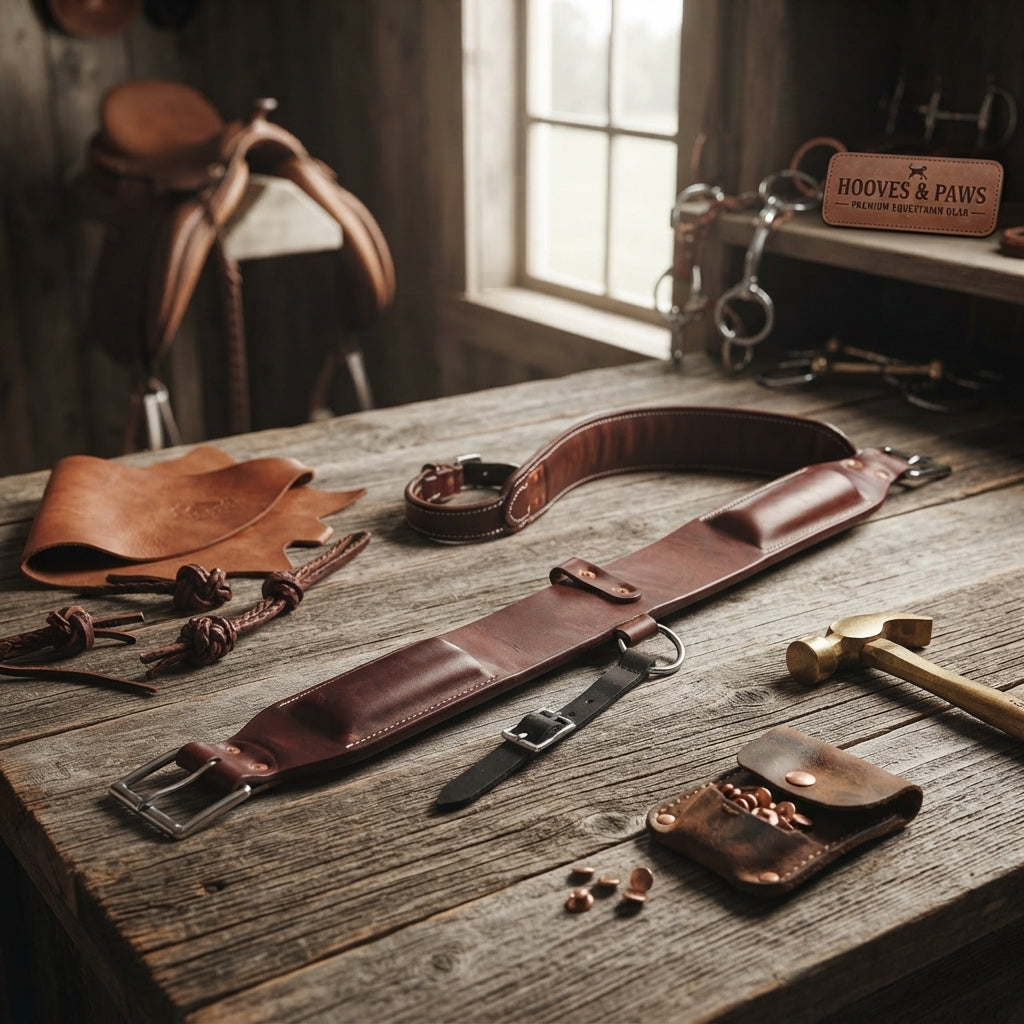 Lifestyle photo of Professional's Choice Single Ply Leather Rear Flank Cinch for Western Saddles - 3" Width