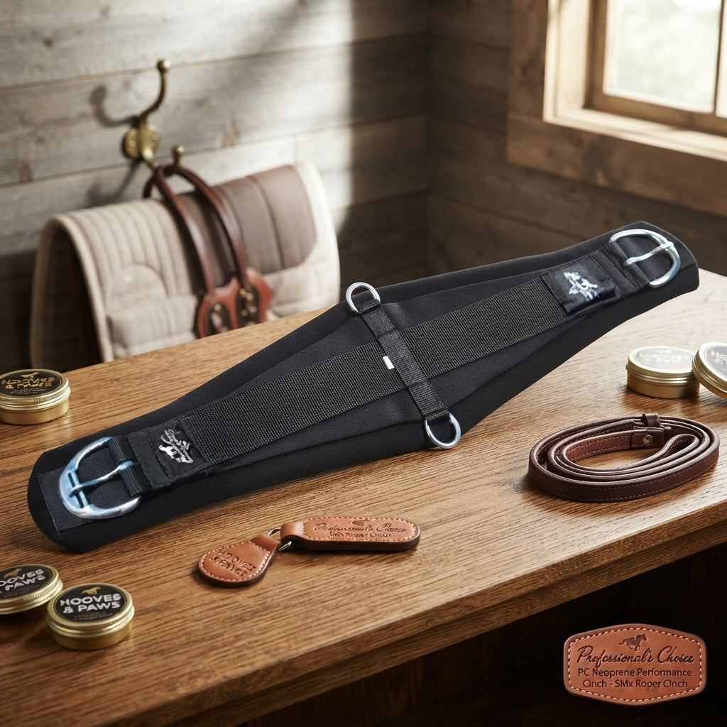 Lifestyle photo of Professional's Choice PC Neoprene Performance Cinch - SMx Roper Cinch with Wider Center & Stainless Steel Hardware