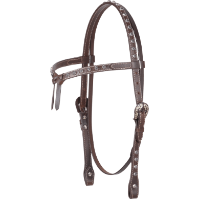 Cashel Browband Headstall with Antique Dots with Tied Front SA - HTCAD - Hooves and Paws