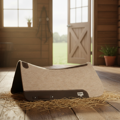 Premium Wool Felt Western Trail Saddle Pad - Shock Absorbing Horse Riding Pad