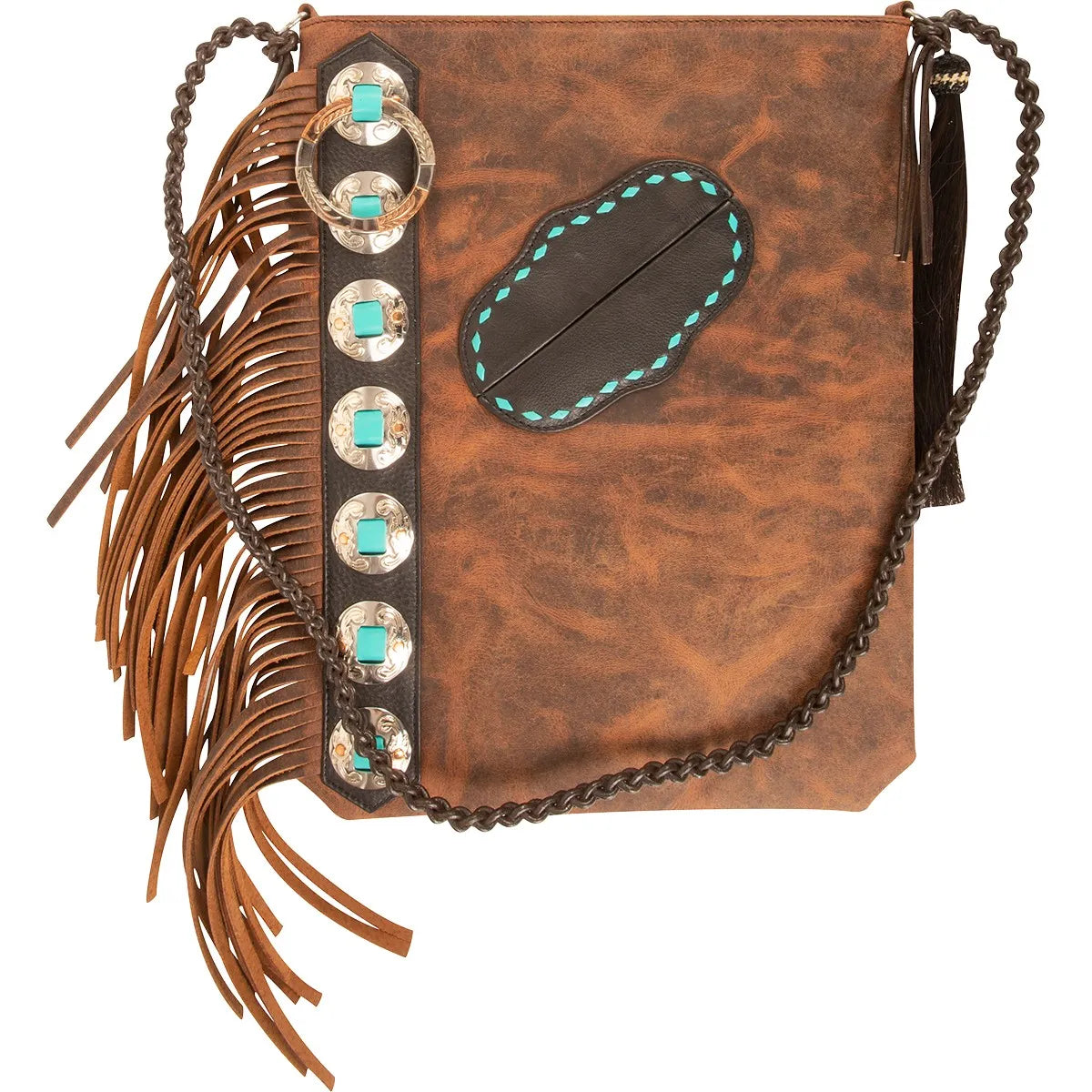 Cashel Equestrian Pebbled Leather Travel Handbag and Crossbody Purse - Full-Grain Leather with Solid Brass Hardware