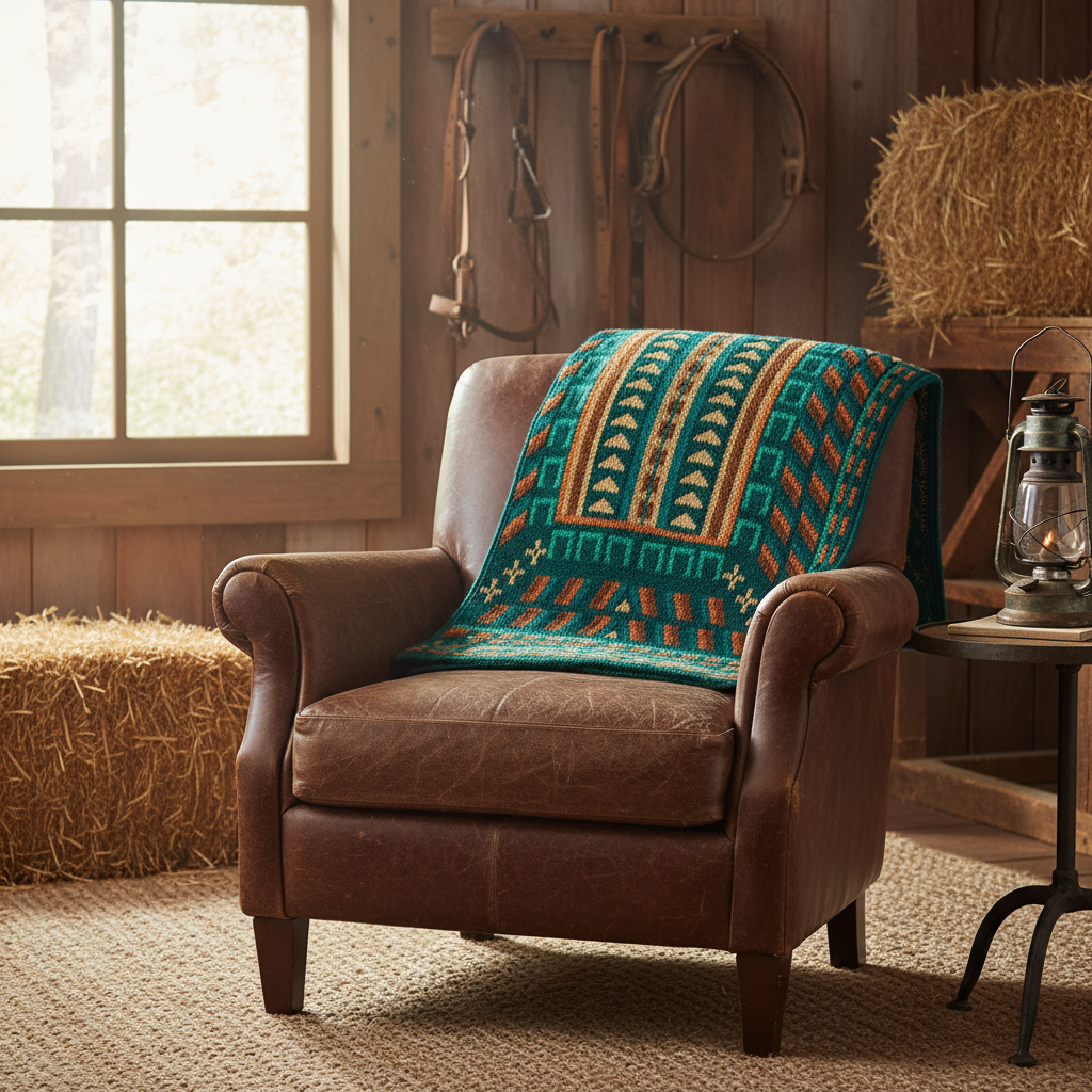 Professional's Choice Western Show Saddle Blanket - 100% New Zealand Wool with Wear Leathers - Oversized