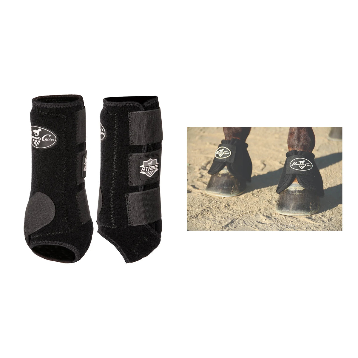 Professional's Choice Strike Front Boot & Bell Boot Combo — Black / Large