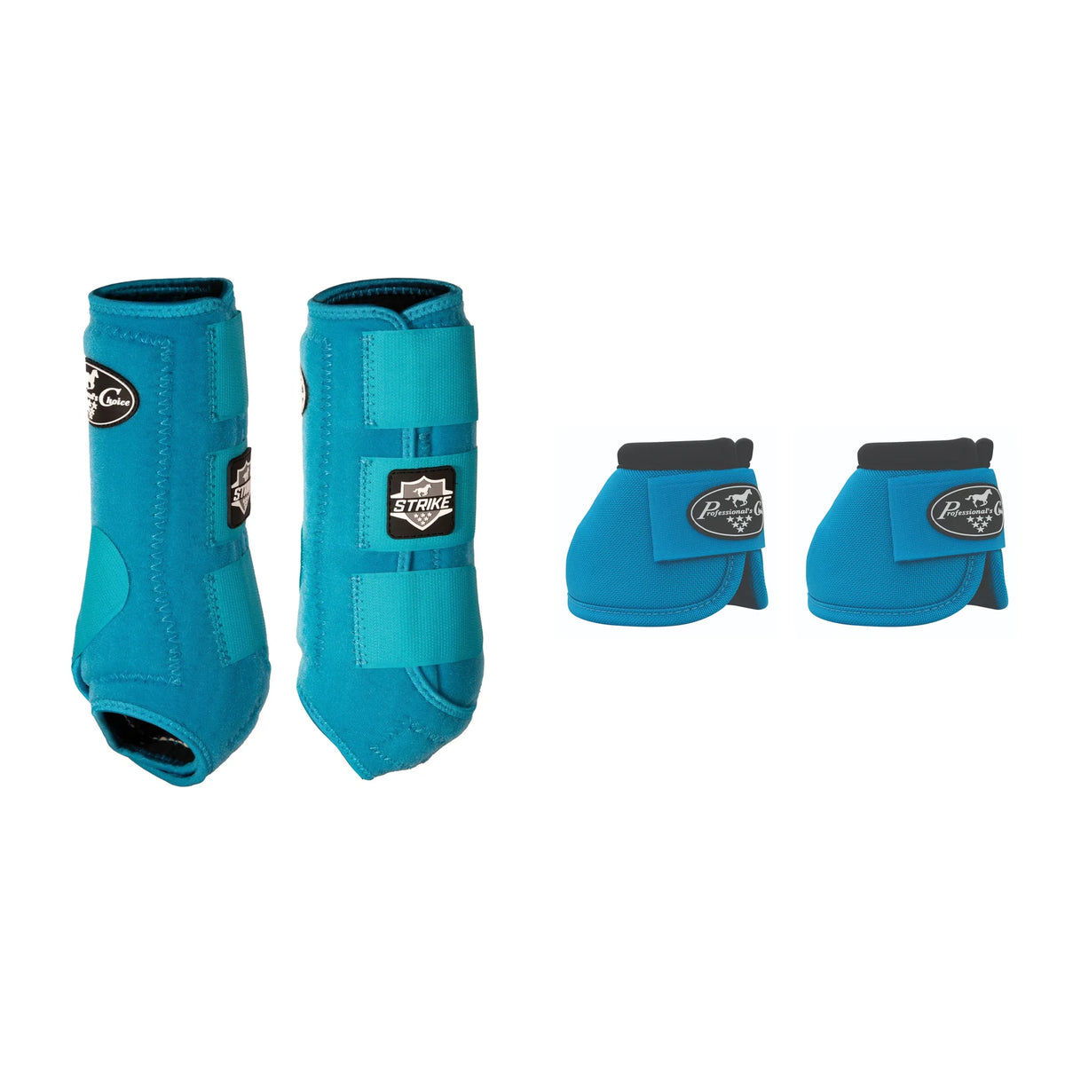 Professional's Choice Strike Front Boot & Bell Boot Combo — Pacific Blue / Medium