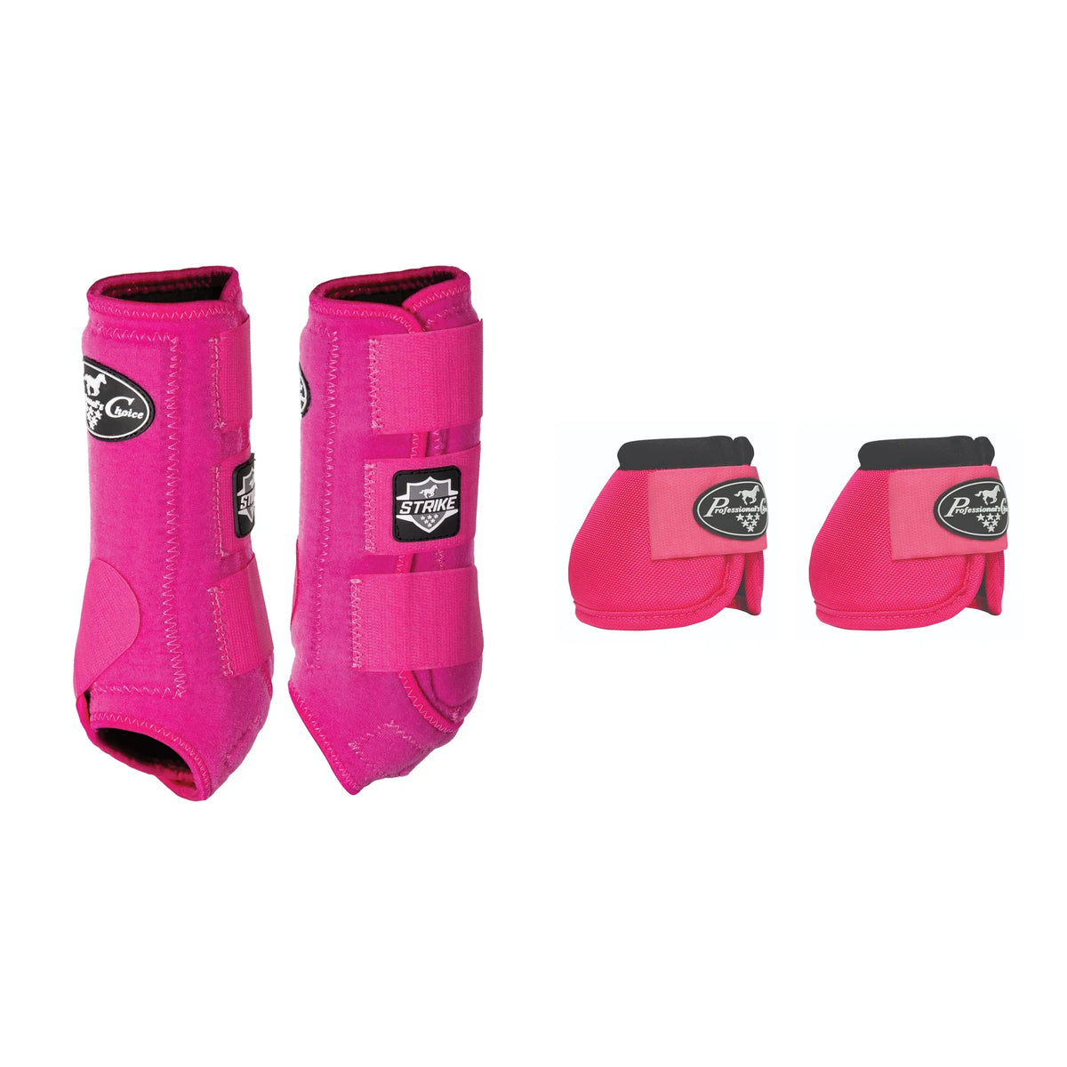 Professional's Choice Strike Front Boot & Bell Boot Combo — Raspberry / Medium