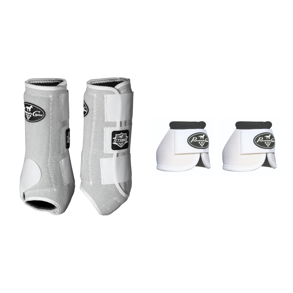 Professional's Choice Strike Front Boot & Bell Boot Combo — White / Medium