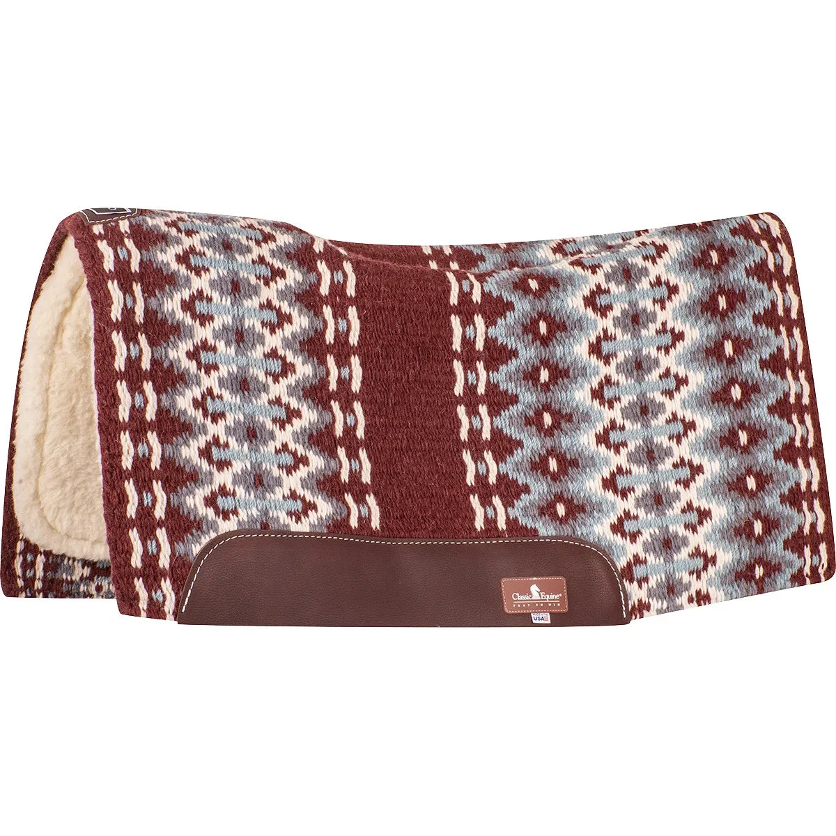 Classic Equine SensorFlex Blanket Top Contour Western Saddle Pad - 1-Inch Merino Wool Fleece Lining