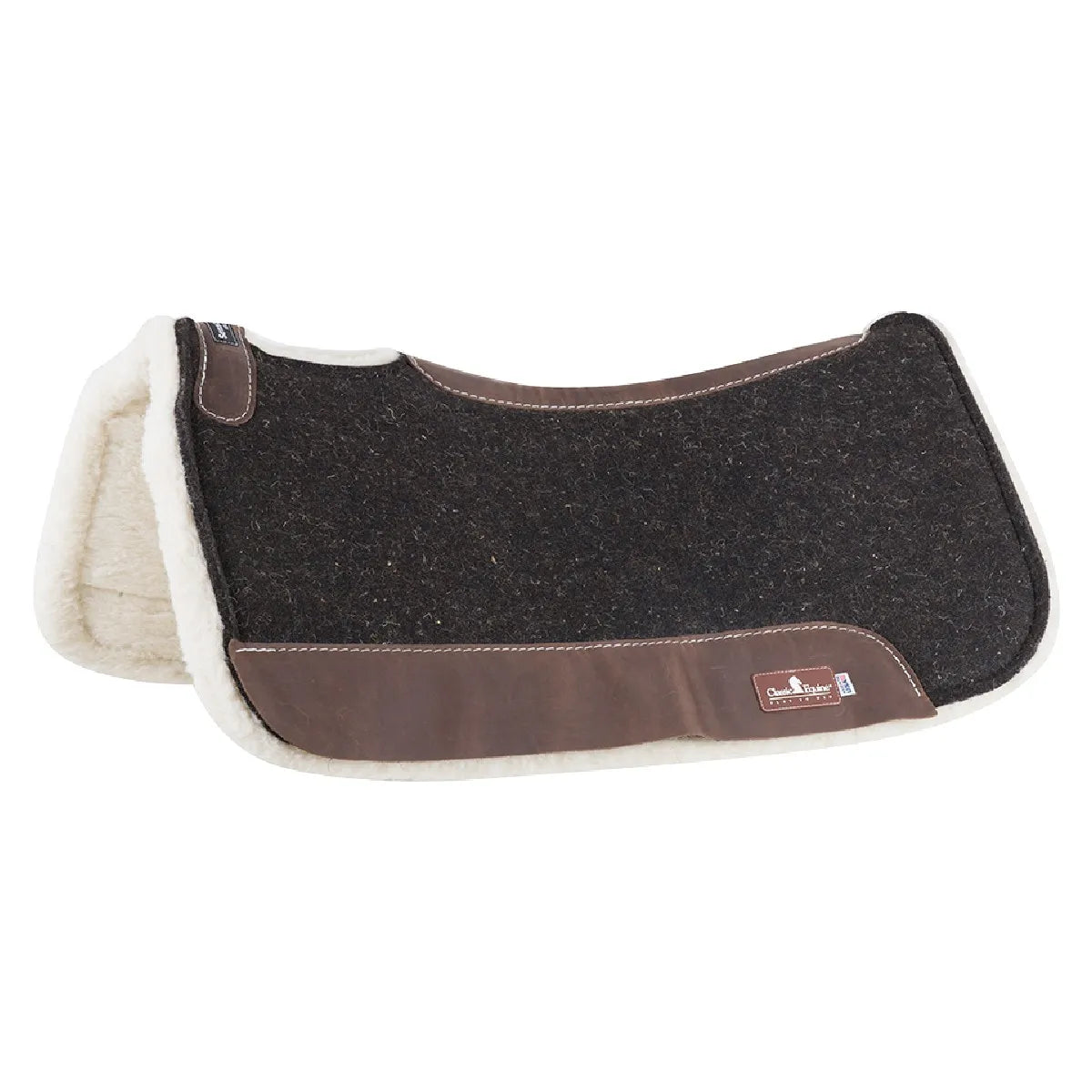 Classic Equine Sensorflex 1-Inch Wool Felt Western Saddle Pad - Merino Fleece Bottom & Contoured Spine