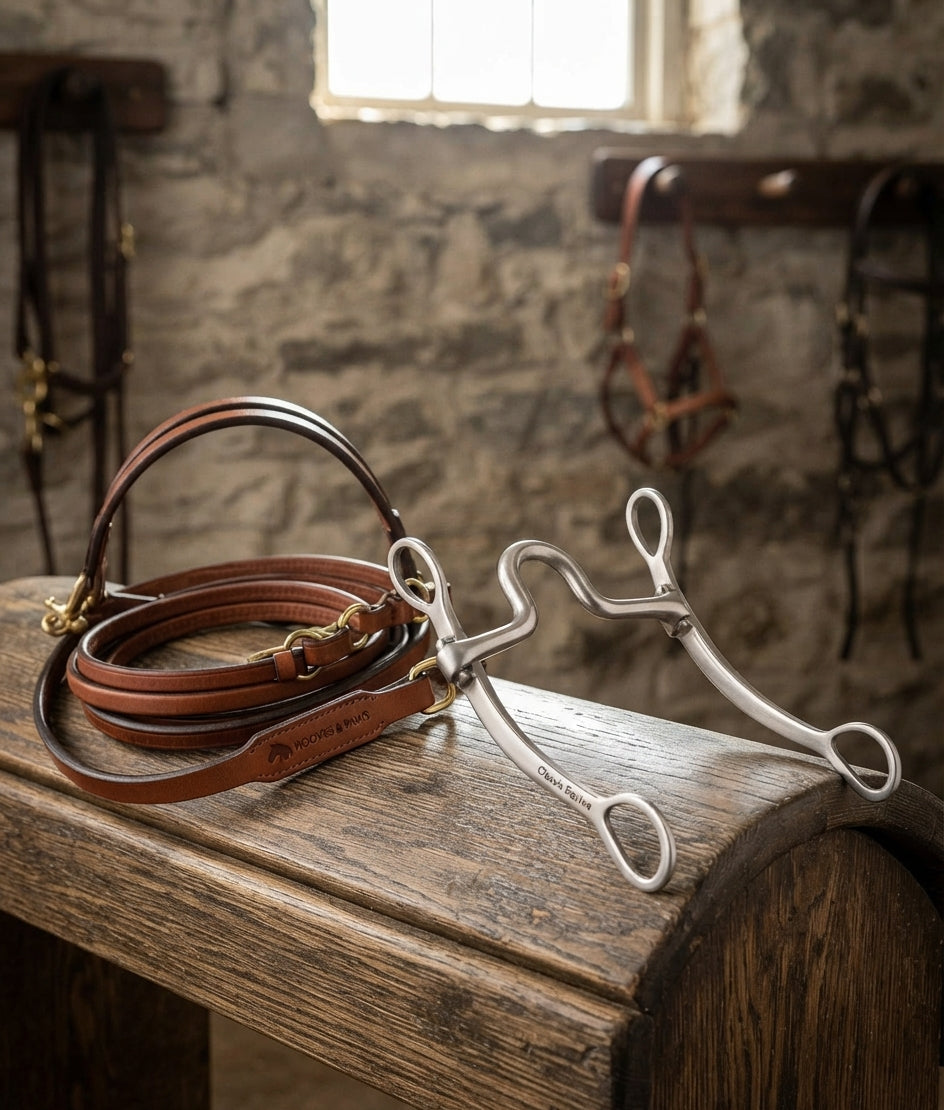 Lifestyle photo of Classic Equine Shoulder Holder Bit - Forward-Set Mouthpiece for Barrel Racing Shoulder Lift and Control