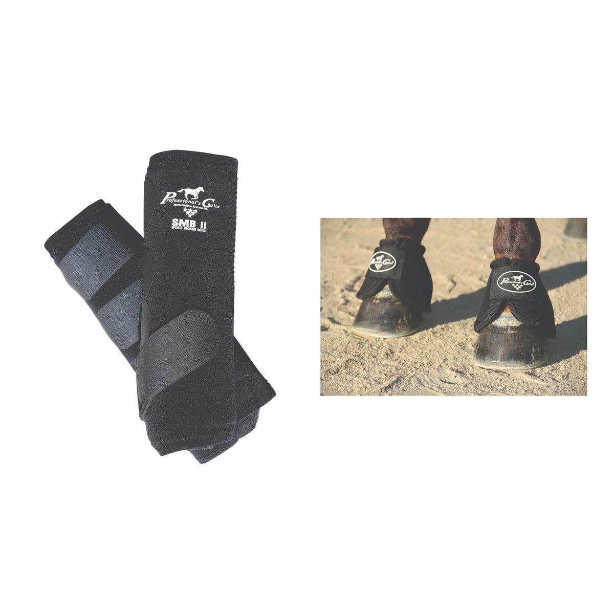 Professional's Choice SMBII & Ballistic Bell Boot Combo — Black / Small