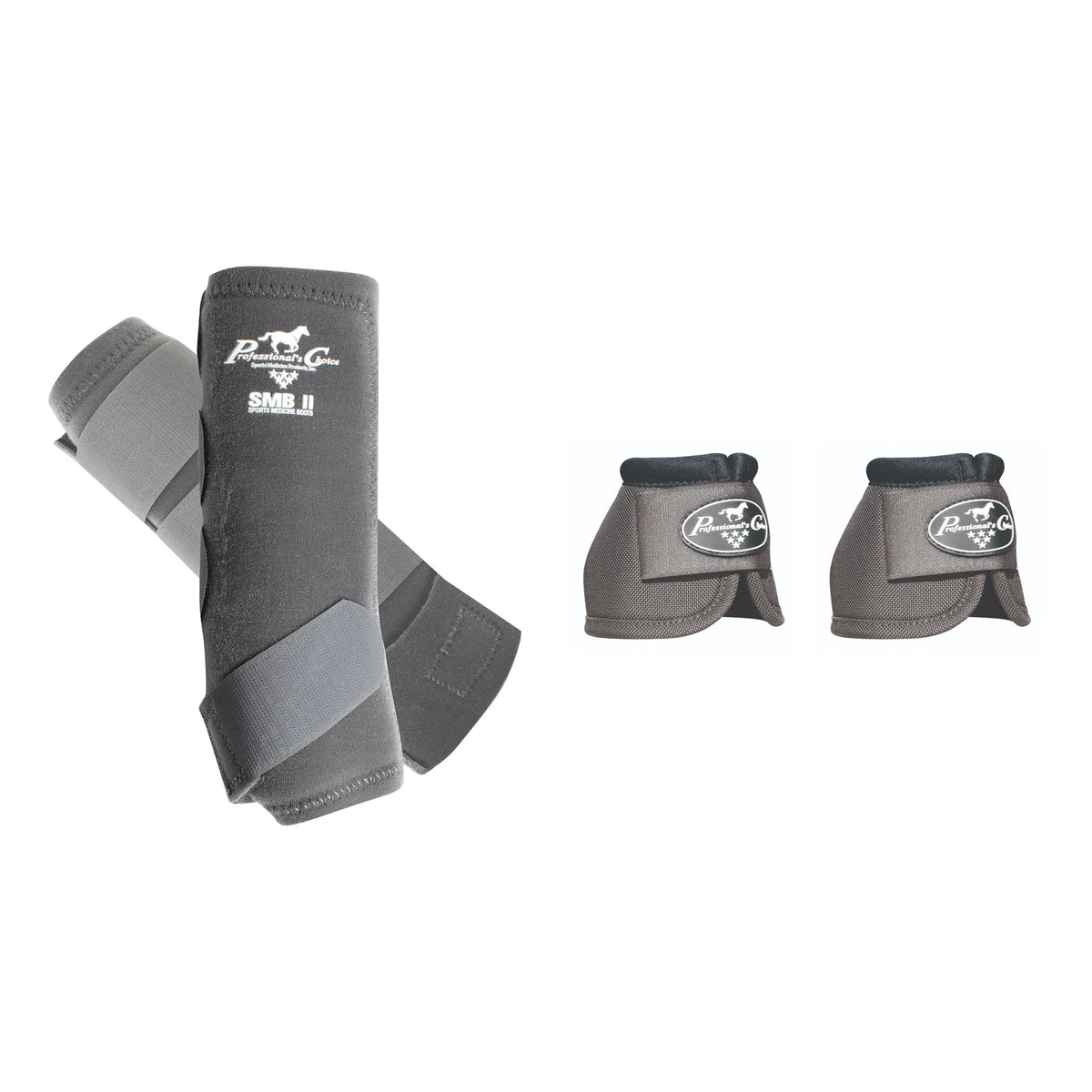 Professional's Choice SMBII & Ballistic Bell Boot Combo — Charcoal / Large