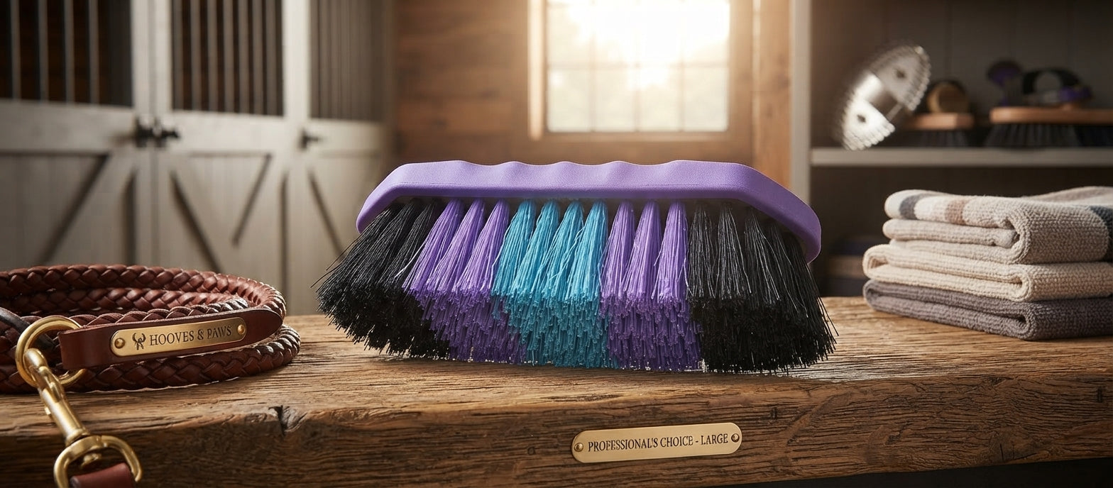 Lifestyle photo of Professional's Choice Large Synthetic Nylon Detangling Horse Brush with Crazy Bristles and Soft Touch Handle - Large