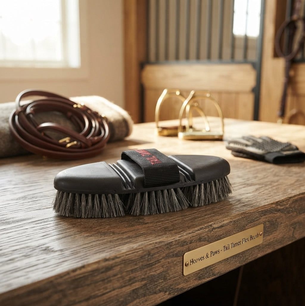 Lifestyle photo of Professional's Choice Tail Tamer Flex Pig Bristle Brush