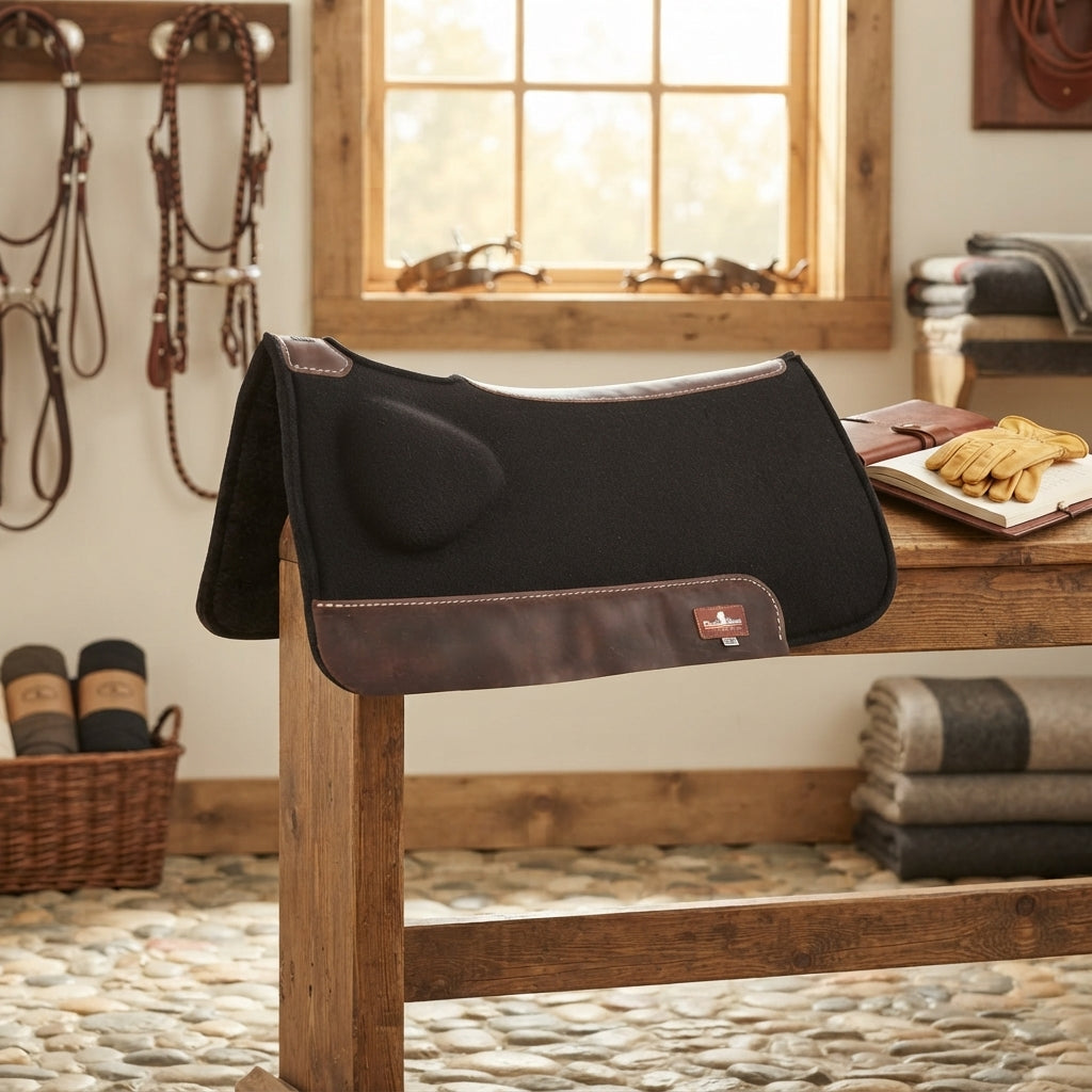 Lifestyle photo of Classic Equine BioFit 1-Inch Felt Correction Western Saddle Pad - Multiple Sizes