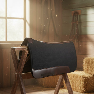 5/8" Black Felt and Rubber Western Horse Work Saddle Pad