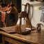 Lifestyle photo of Professional's Choice Wood Stirrups - 3-Inch Tread Medium Gloss Finish with Laced Leather Treads