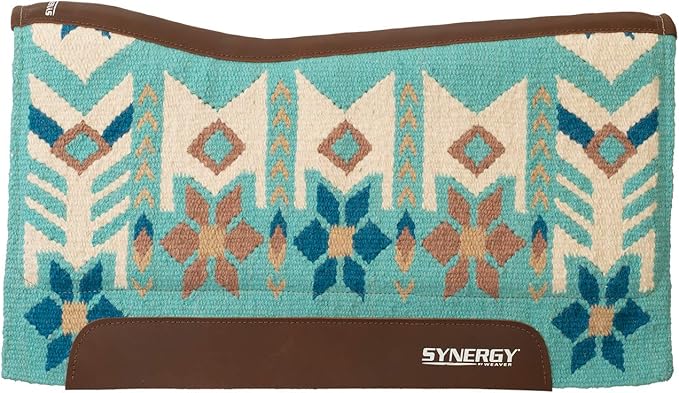 Weaver Leather Synergy Contoured Performance Saddle Pad, 33" L x 38" W - 1" thick, Wool Blend Felt - Hooves and Paws