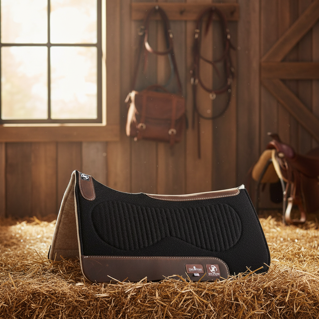 Classic Equine Zone Series Contoured 3/4" Wool Felt Horse Saddle Pad - Zoombang Technology - 3/4-inch