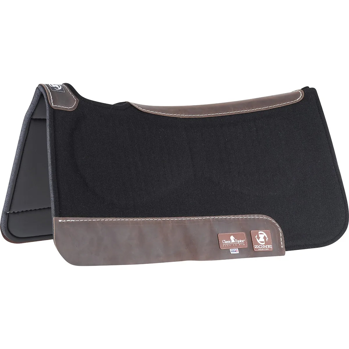 Classic Equine Zone ContourPedic 5/8" Felt Western Saddle Pad - Zoombang Impact Protection