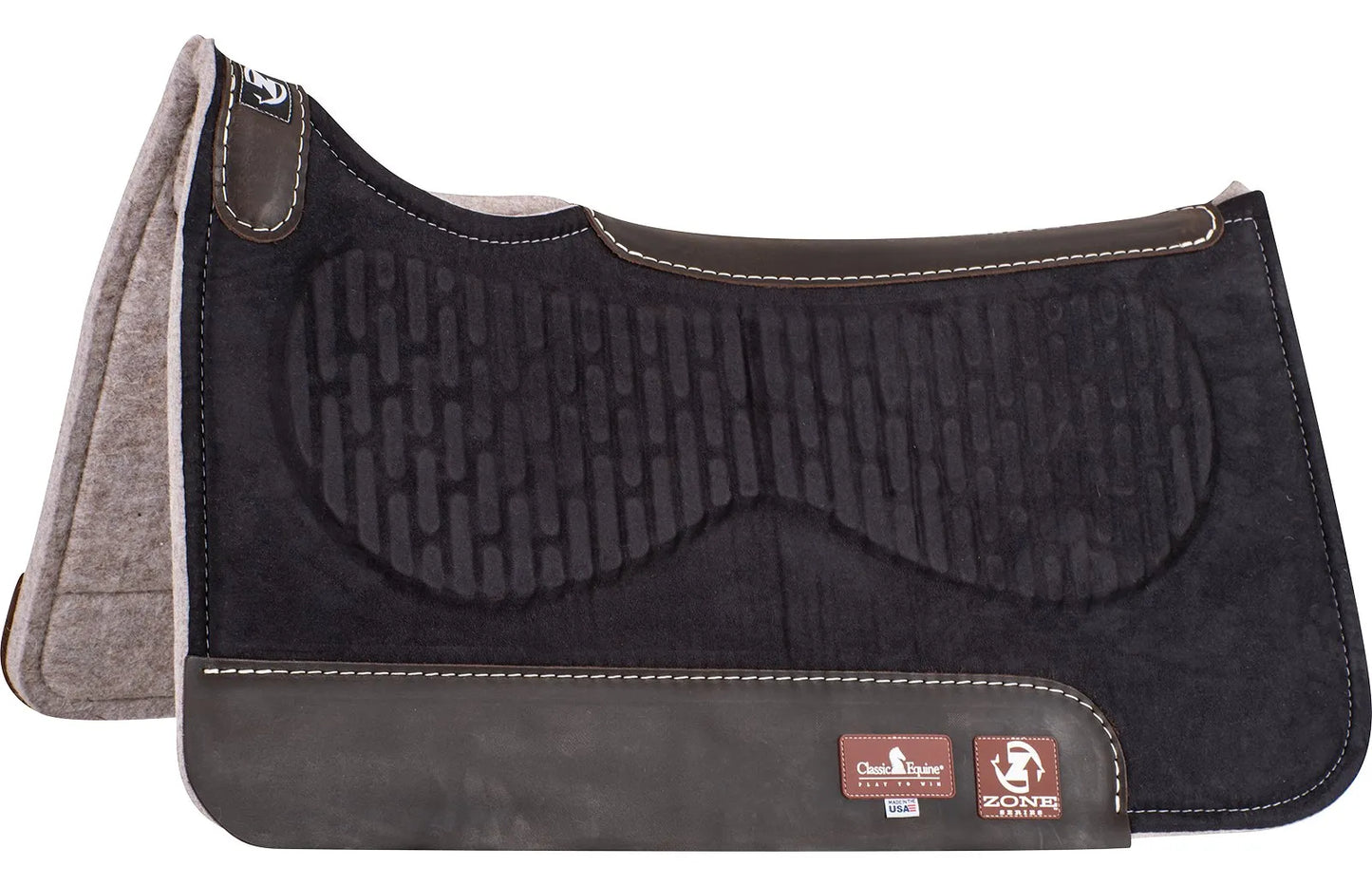 Classic Equine Zone Micro Suede Contoured Western Horse Saddle Pad with Zoombang - 3/4-Inch Felt