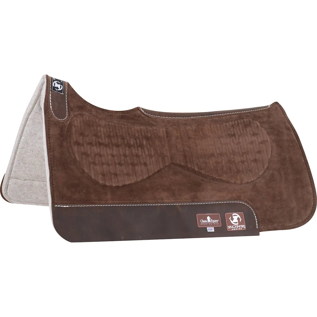 Classic Equine Zone Suede 3/4-Inch Orthopedic Felt Saddle Pad with Zoombang Technology - Multiple Sizes