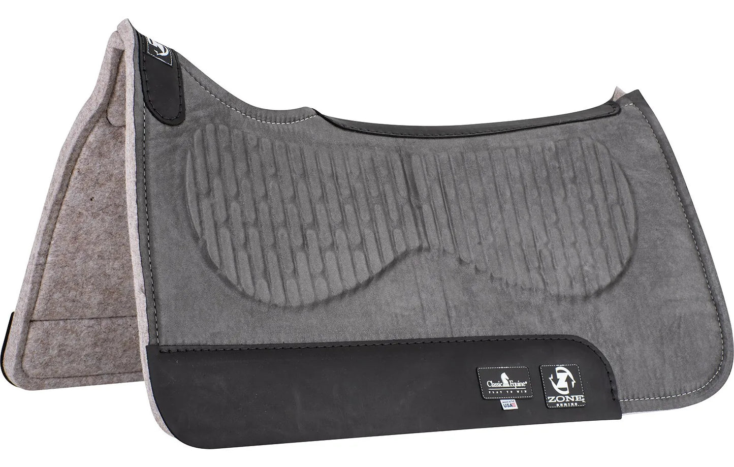 Classic Equine Zone Micro Suede Contoured Western Horse Saddle Pad with Zoombang - 3/4-Inch Felt