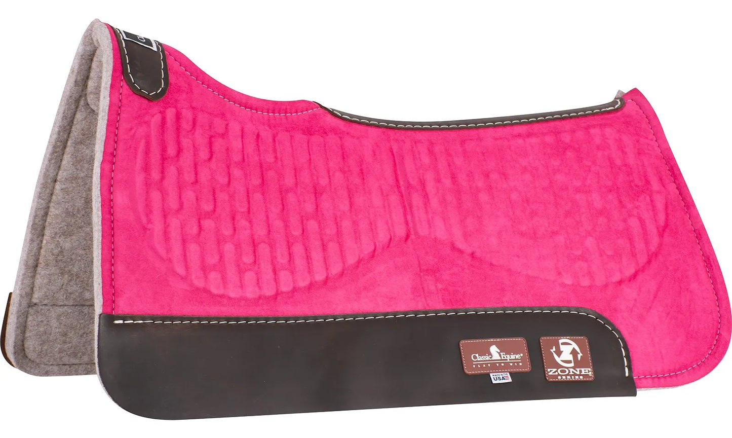 Classic Equine Zone Micro Suede Contoured Western Horse Saddle Pad with Zoombang - 3/4-Inch Felt