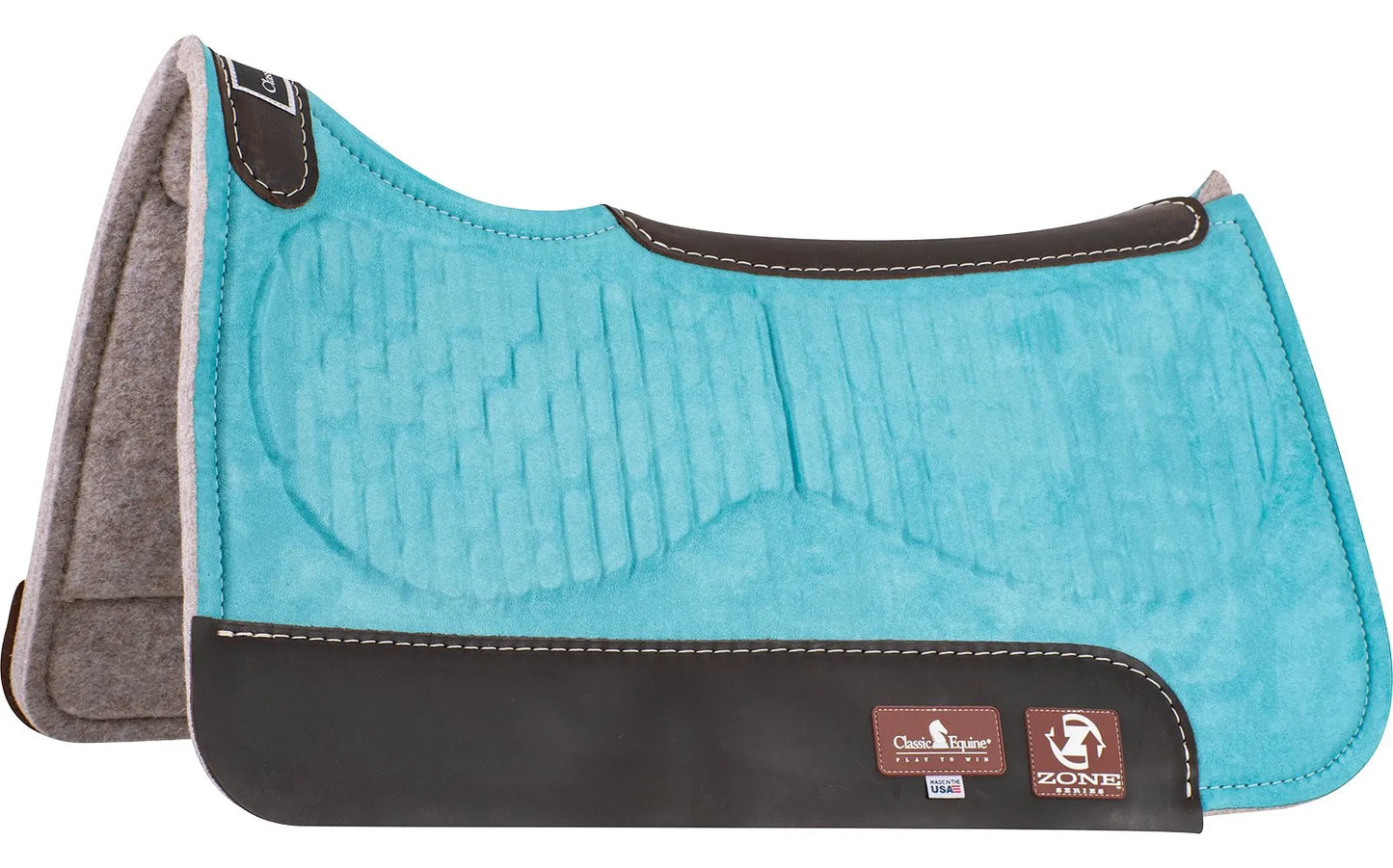 Classic Equine Zone Micro Suede Contoured Western Horse Saddle Pad with Zoombang - 3/4-Inch Felt