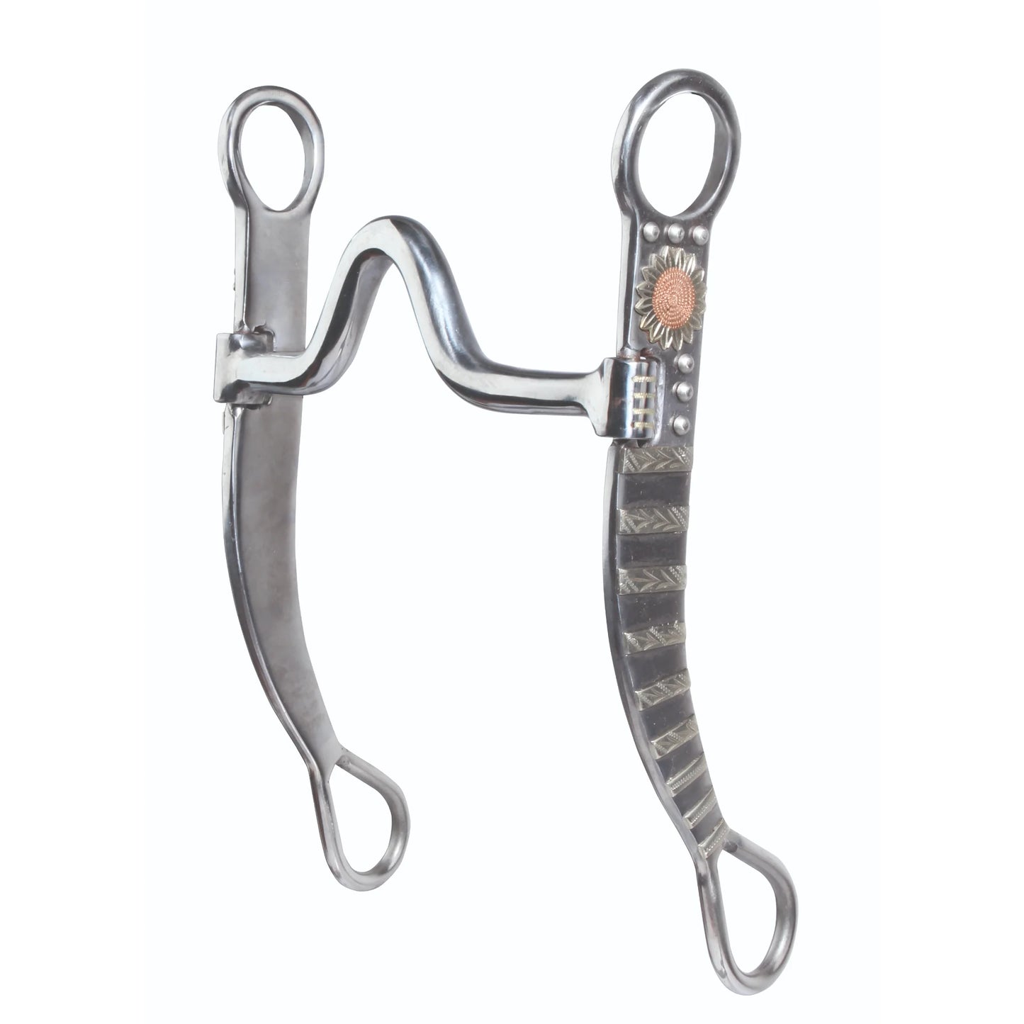 Professional's Choice Bob Avila Sunflower Ported Western Finishing Bit - 5 1/8" Mouth Copper Inlay