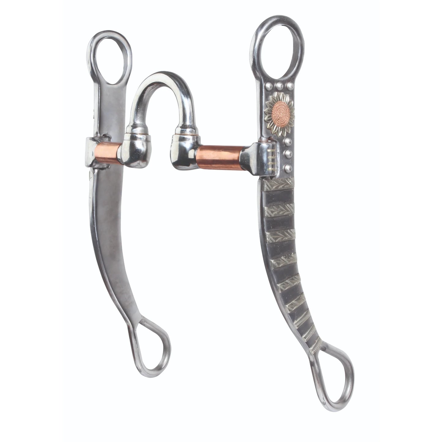 Professional's Choice Bob Avila Sunflower Ported Western Finishing Bit - 5 1/8" Mouth Copper Inlay