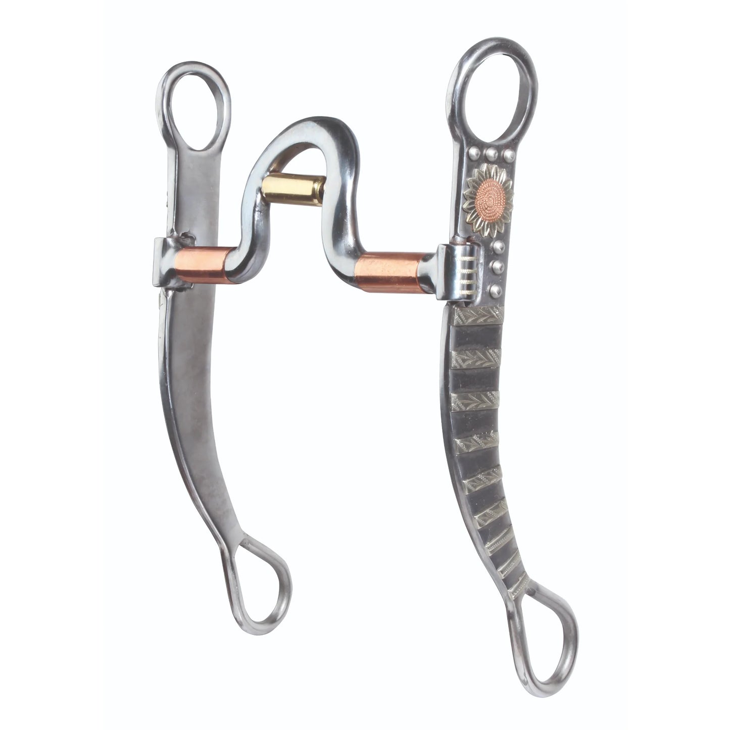 Professional's Choice Bob Avila Sunflower Ported Western Finishing Bit - 5 1/8" Mouth Copper Inlay