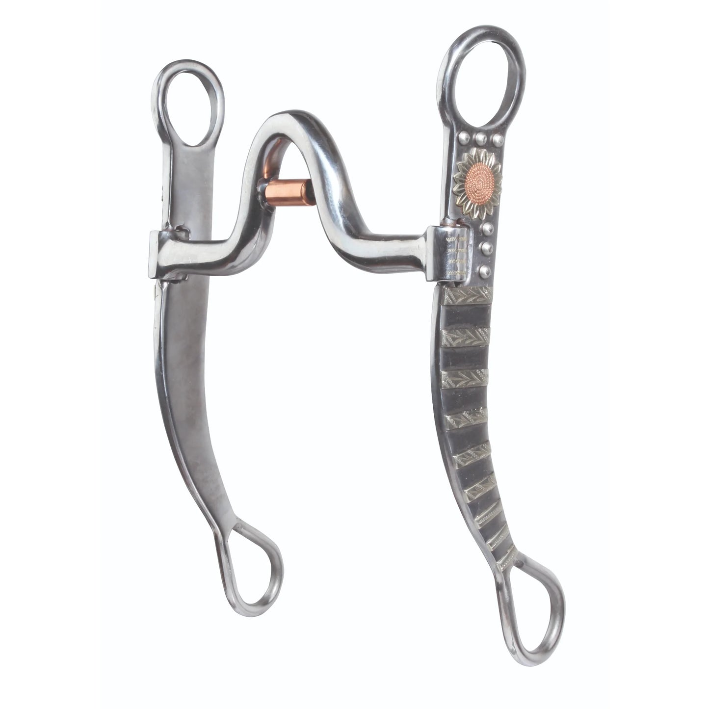 Professional's Choice Bob Avila Sunflower Ported Western Finishing Bit - 5 1/8" Mouth Copper Inlay