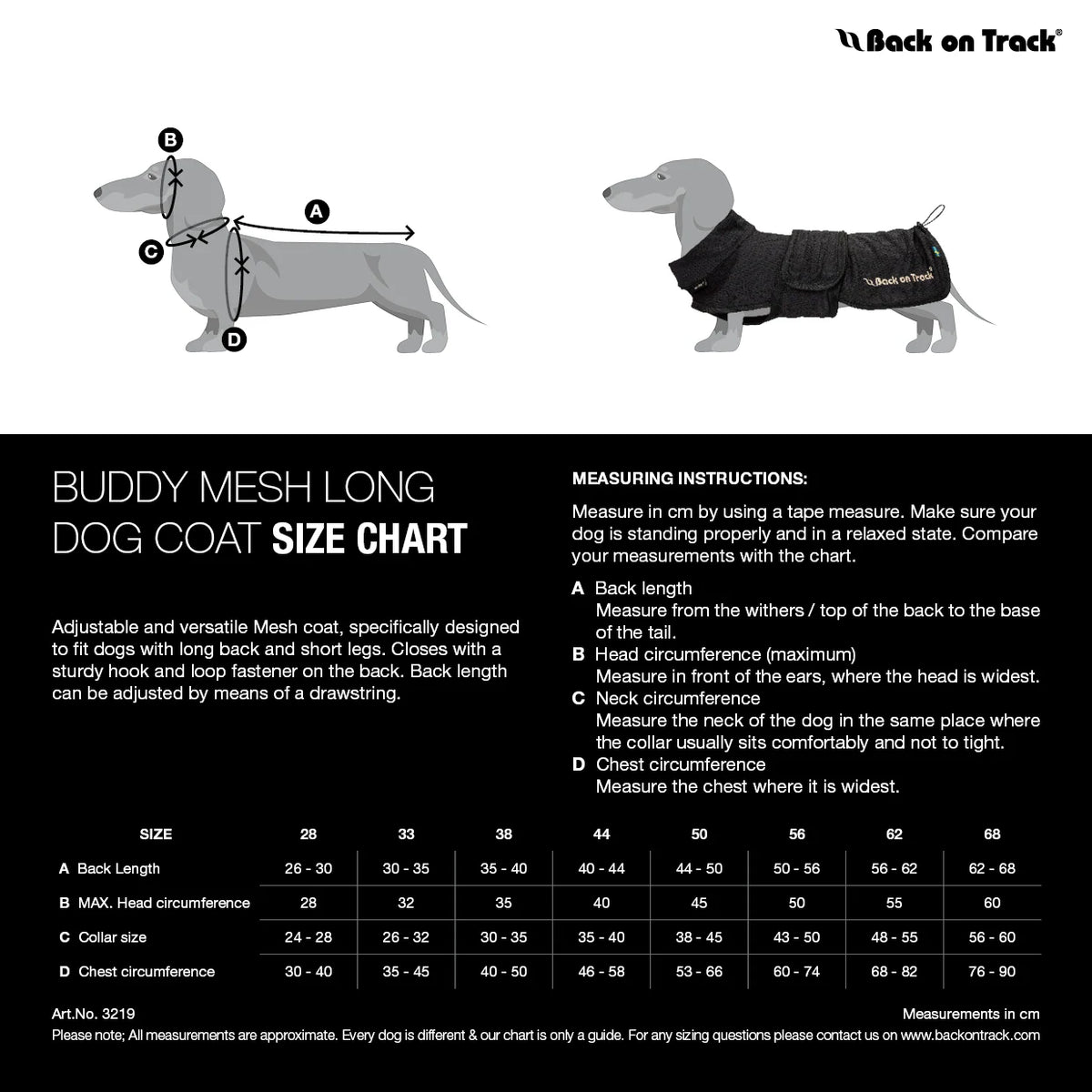 Back On Track Buddy Mesh Long Dog Coat