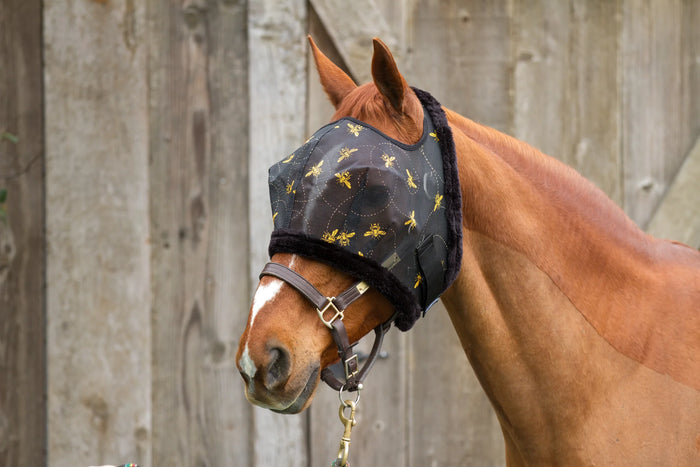 Mackey Standard Fly Mask – 73% UV, Fleece Trim, No Ears