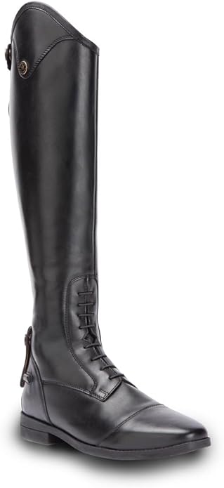 Shires Moretta Ortona Riding Boots - Black, Standard Fit, Milled Cow Leather Dressage Cut