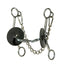 Brittany Pozzi Lifter Bit by Professional's Choice for barrel racing, featuring a 5 1/2" stainless steel mouthpiece and black rubber bit guards. This high-performance horse bit includes long shanks and a curb chain for maximum lift and lateral control. Professional-grade equestrian gear designed for precision and speed in the arena, perfect for competitive barrel racers and performance horse training.