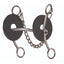 Brittany Pozzi Lifter Bit by Professional's Choice, a premium barrel racing horse bit featuring a 5 1/2" curved stainless steel mouthpiece. This high-performance western tack includes two large black rubber bit guards and a silver curb chain attached to long lifter shanks for superior control and lift. Ideal for competitive barrel racers seeking precision and horse comfort in a polished silver finish.