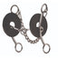 Professional's Choice Brittany Pozzi Lifter Bit, a 5 1/2 inch stainless steel barrel racing bit featuring a jointed mouthpiece, black rubber bit guards, and a durable curb chain. This high-performance Western tack is designed to provide leverage and control, helping riders lift the horse's shoulder for precision during competition. Ideal for barrel racers seeking a professional-grade horse bit for improved collection and speed.