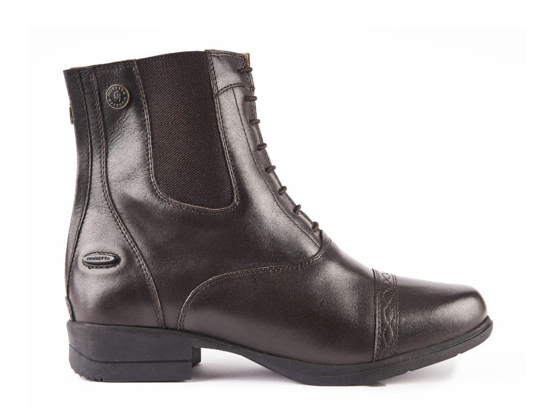 Shires Moretta Anita Women's Synthetic Leather Paddock Riding Boots - Mock Lace, Rear Zip, WickAway - Multiple Sizes